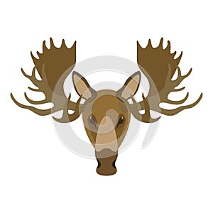 Moose head vector illustration flat style front