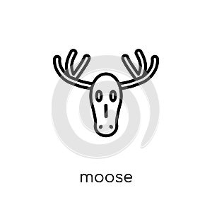 Moose icon. Trendy modern flat linear vector Moose icon on white