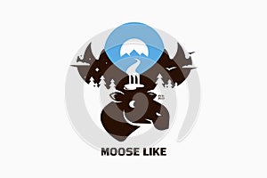Moose like vector illustration EPS 10 file