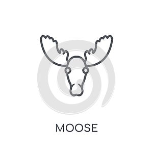 Moose linear icon. Modern outline Moose logo concept on white ba