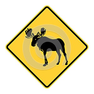 Moose road sign illustration