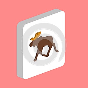 Moose Simple vector icon. Illustration symbol design template for web mobile UI element. Perfect color isometric pictogram on 3d photo