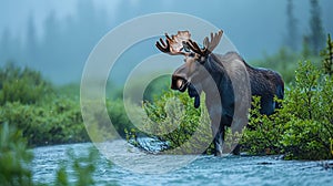 Misty River Moose