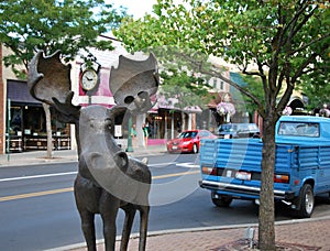 Moose Statue in Downtown Coeur d`Alene, Idaho