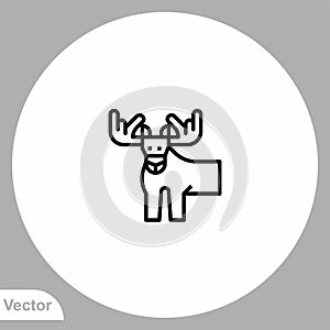 Moose vector icon sign symbol