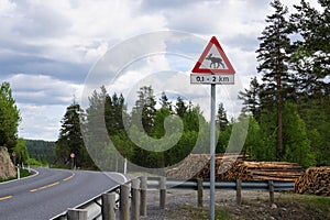 Moose warning sign in Norway