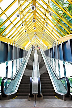 Mooving escalators and stairs photo