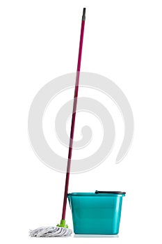Mop bucket isolated on white
