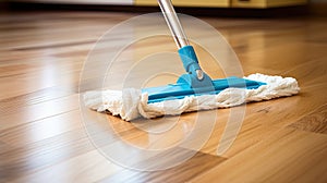 Mop cleaning parquet