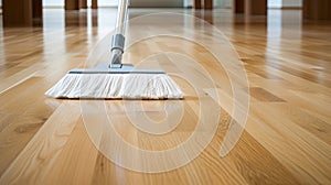 Mop cleaning parquet