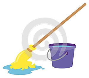 Mop and water bucket