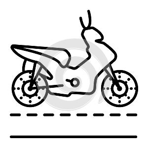 Moped black line icon