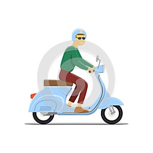 Moped Flat vector illustration