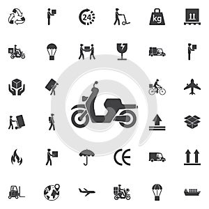 Moped icon. Vector