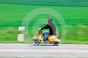 Moped on Rural Road