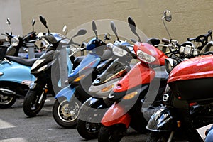 Mopeds Parked in the Alley