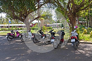 Mopeds on parking