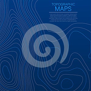 Mopographic map. The stylized height of the topographic contour in lines and contours. Vector illustration