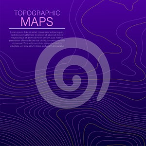 Mopographic map. The stylized height of the topographic contour in lines and contours. Vector illustration