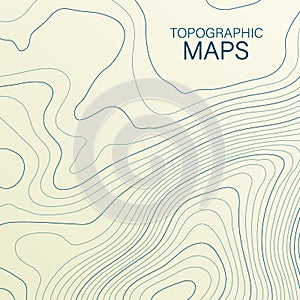 Mopographic map. The stylized height of the topographic contour in lines and contours. Vector stock illustration