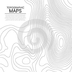 Mopographic map. The stylized height of the topographic contour in lines and contours. Vector stock illustration