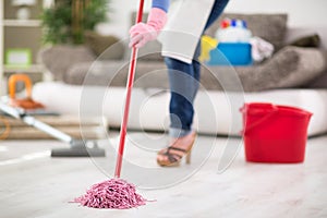 Mopping floor