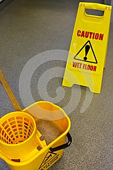 Mopping floor warning sign