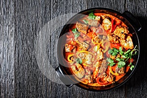 Moqueca baiana - brazilian fish stew, copy space