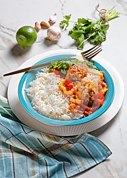 Moqueca baiana brazilian fish stew on a plate