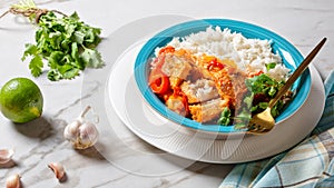 Moqueca baiana brazilian fish stew on a plate