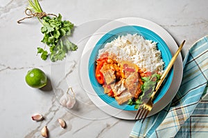 Moqueca baiana brazilian fish stew on a plate