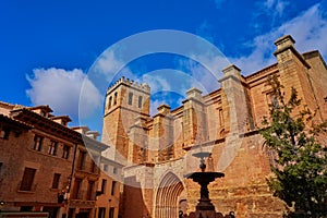 Mora de Rubielos village church in Teruel Spain photo