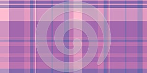 Morado vector background fabric, wallpaper seamless check plaid. Mat textile tartan texture pattern in purple and pink colors
