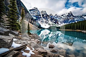 Moraine Lake in Banff National Park, Alberta, Canada, Lake Moraine, Banff national park, AI Generated