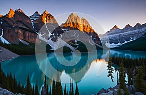 Moraine lake in banff national park, canadian rockies, canada