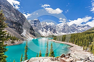 Moraine lake in Banff National Park, Canadian Rockies, Canada.