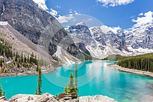 Moraine lake in Banff National Park, Canadian Rockies, Canada.