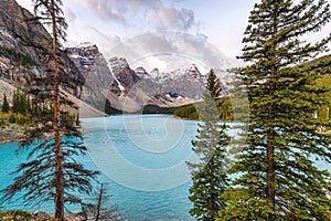 Moraine lake with Canadian rockies in Banff national park