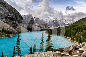 Moraine lake with Canadian rockies in Banff national park