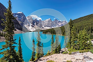 Moraine lake in Canadian Rockies, Banff National Park, Canada.