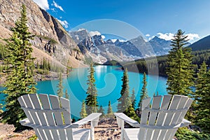 Moraine lake at Canadian Rockies in Banff National Park, Canada.