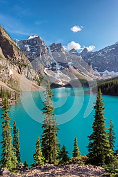 Moraine Lake in Canadian Rockies, vertbcal