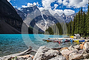 Moraine Lake in the Rocky Mountains