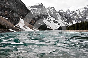 Moraine Lake in Spring, Rocky Mountains (Canada)