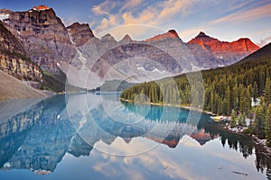 Moraine Lake at sunrise, Banff National Park, Canada