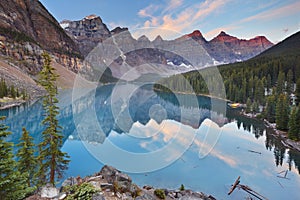 Moraine Lake at sunrise, Banff National Park, Canada