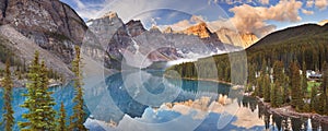 Moraine Lake at sunrise, Banff National Park, Canada photo