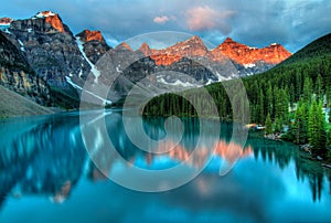 Moraine Lake Sunrise Colorful Landscape