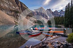 Moraine Lake at Sunset