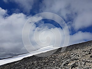 Moraine of the mountain Glittertind